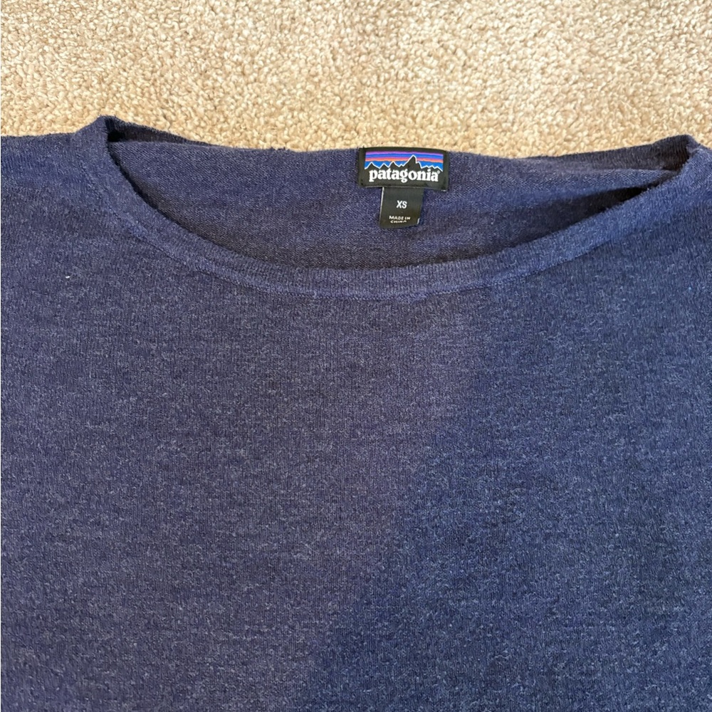 Patagonia Low Tide Sweater Womens Purple Scoop Neck Lightweight XS - Picture 2 of 2